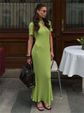 Lucie | Robe Longue en Maille à Lacets