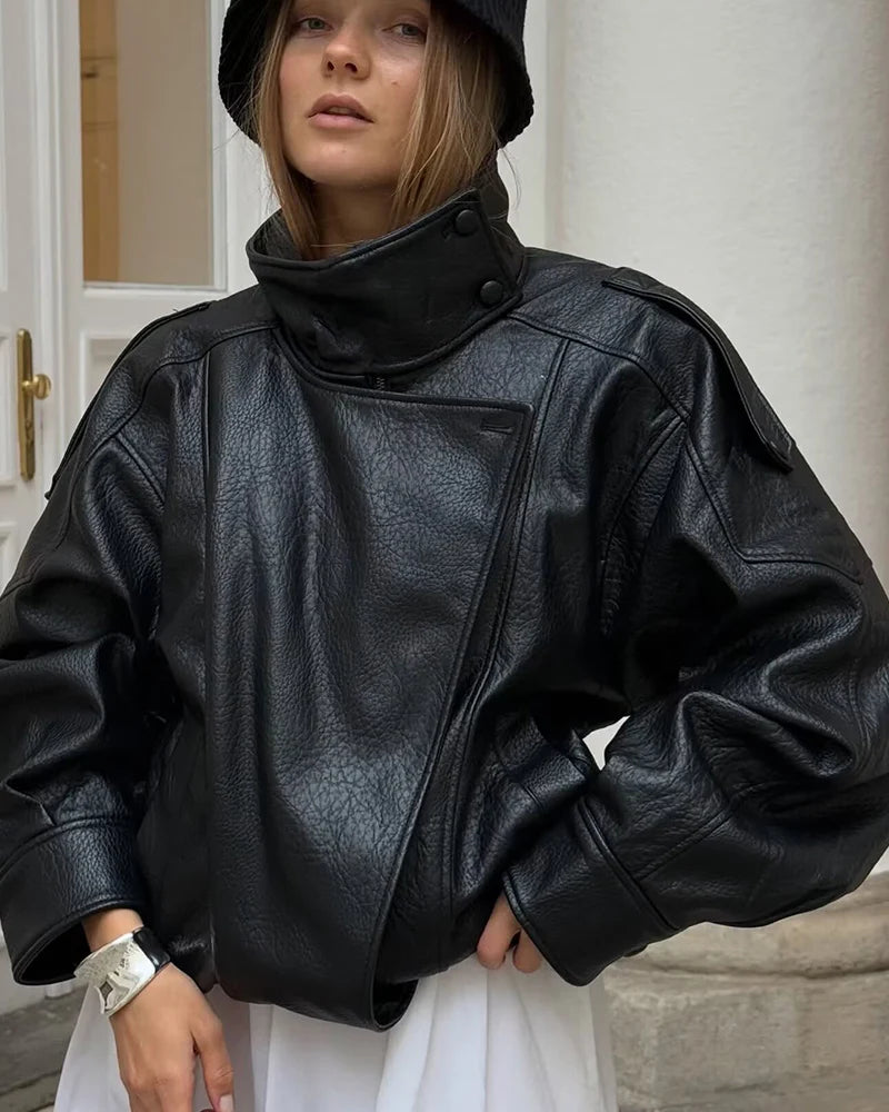 Margaux | Veste Oversize en Simili Cuir