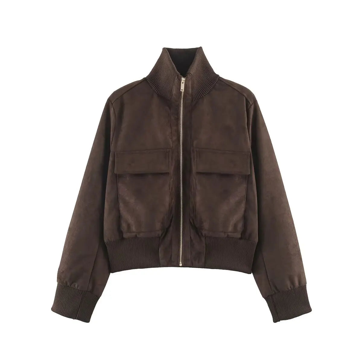 Camille | Veste Effet Daim à Grandes Poches