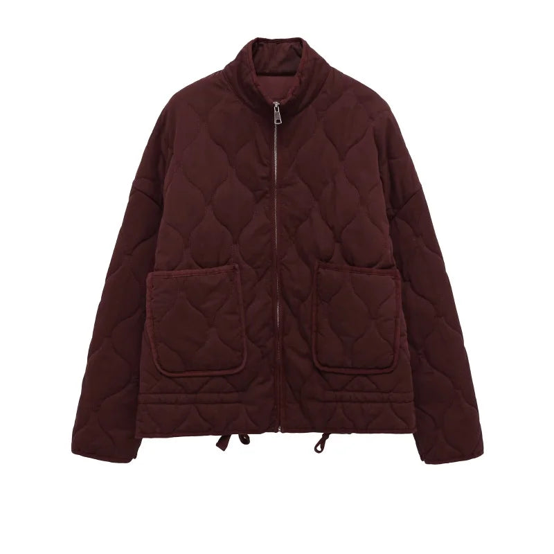 Rose | Veste Matelassée à Col Montant