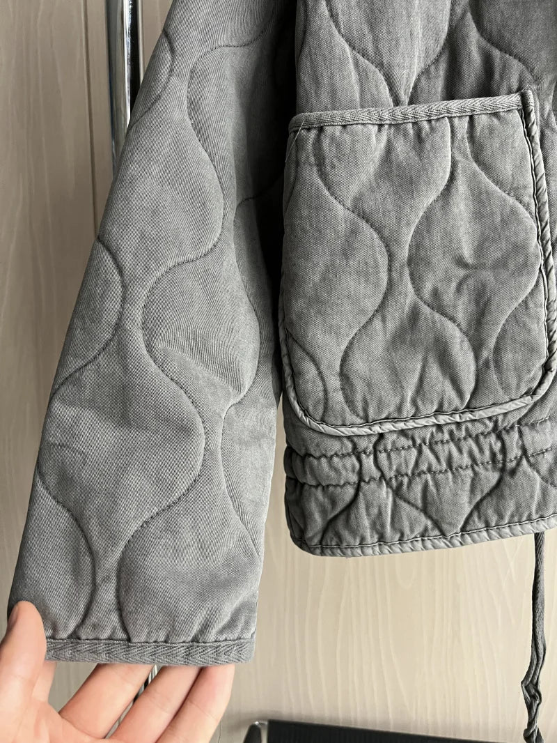 Rose | Veste Matelassée à Col Montant