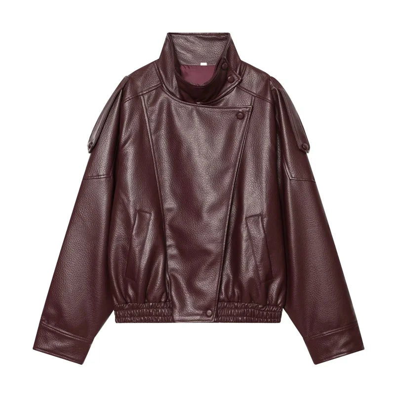 Margaux | Veste Oversize en Simili Cuir